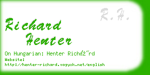 richard henter business card